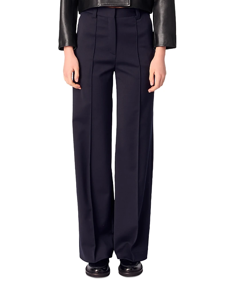 Maje Pintucked Suit Trousers