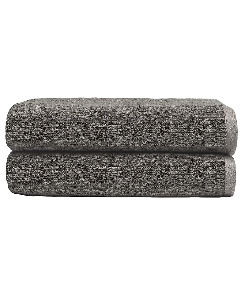 Cozy Earth Ribbed Terry Bath Towels, Set of 2