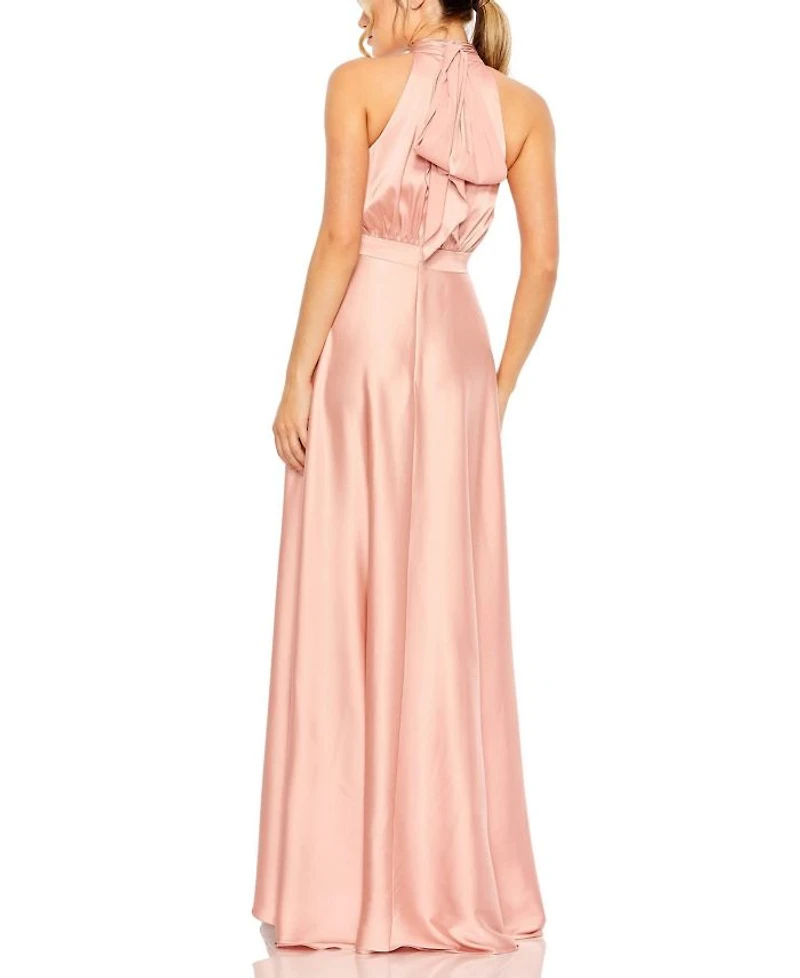 High Neck Satin Low Gown