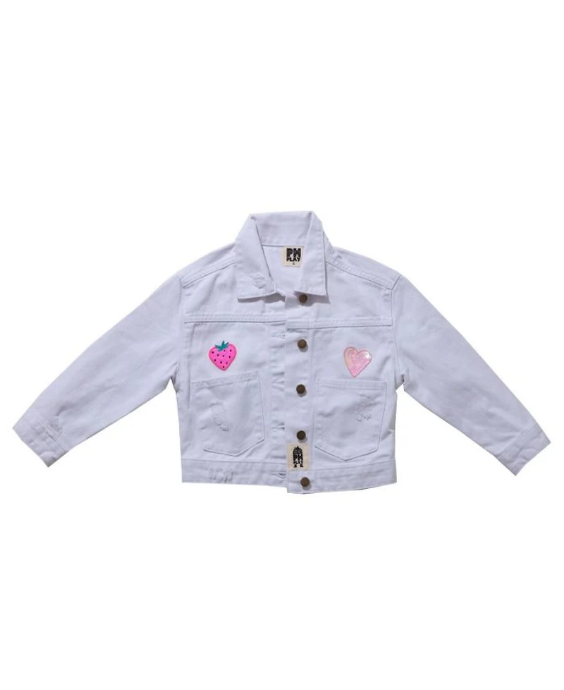 Girls' Patched Denim Jacket- Little Kid, Big Kid
