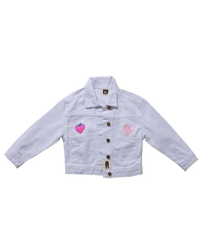 Girls' Patched Denim Jacket- Little Kid, Big Kid