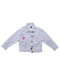 Girls' Patched Denim Jacket- Little Kid, Big Kid
