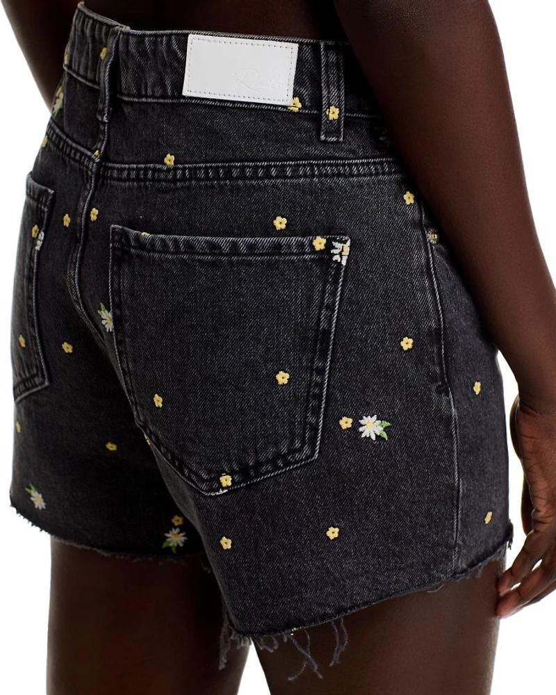 Mesa Floral Embroidered Jean Shorts