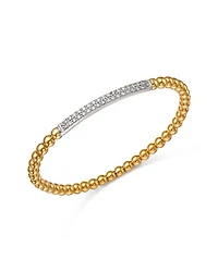 Diamond Stretch Beaded Bracelet in 14K Yellow Gold, 0.5 tcw