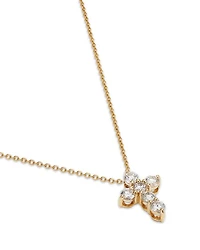 Diamond Cross Pendant Necklace in 14K Yellow Gold