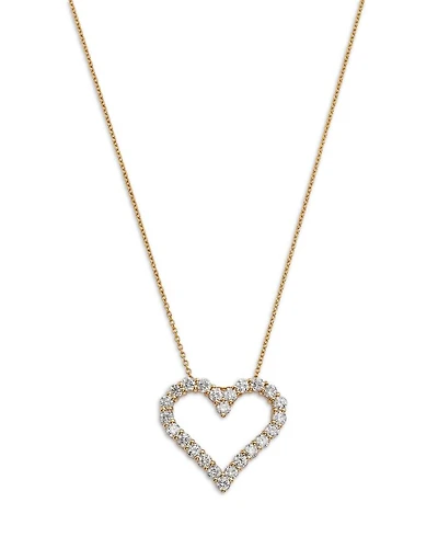Diamond Heart Pendant Necklace in 14K Yellow Gold