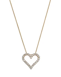 Diamond Heart Pendant Necklace in 14K Yellow Gold