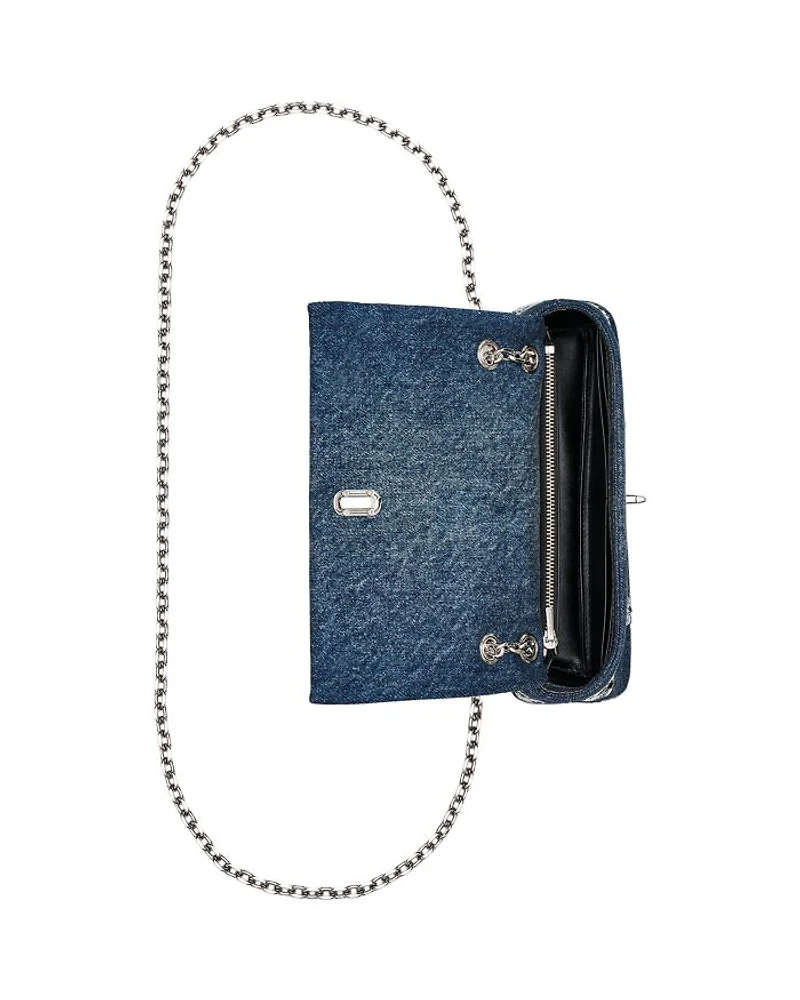The Sequin Daisy Denim Dual Chain Wallet