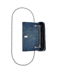 The Sequin Daisy Denim Dual Chain Wallet