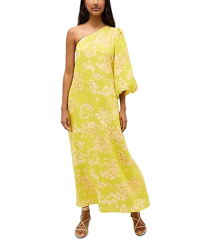 Marie Oliver Printed One Shoulder Maxi Dress