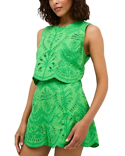 Marie Oliver Davis Cotton Eyelet Top