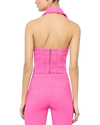 Meri Tweed Cropped Halter Top
