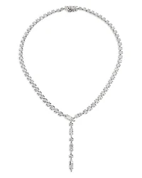 BTRX Mixed Cubic Zirconia Lariat Necklace in Rhodium Plated, 16"