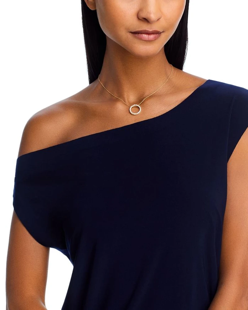 Diamond Circle Pendant Necklace in 14K Yellow Gold