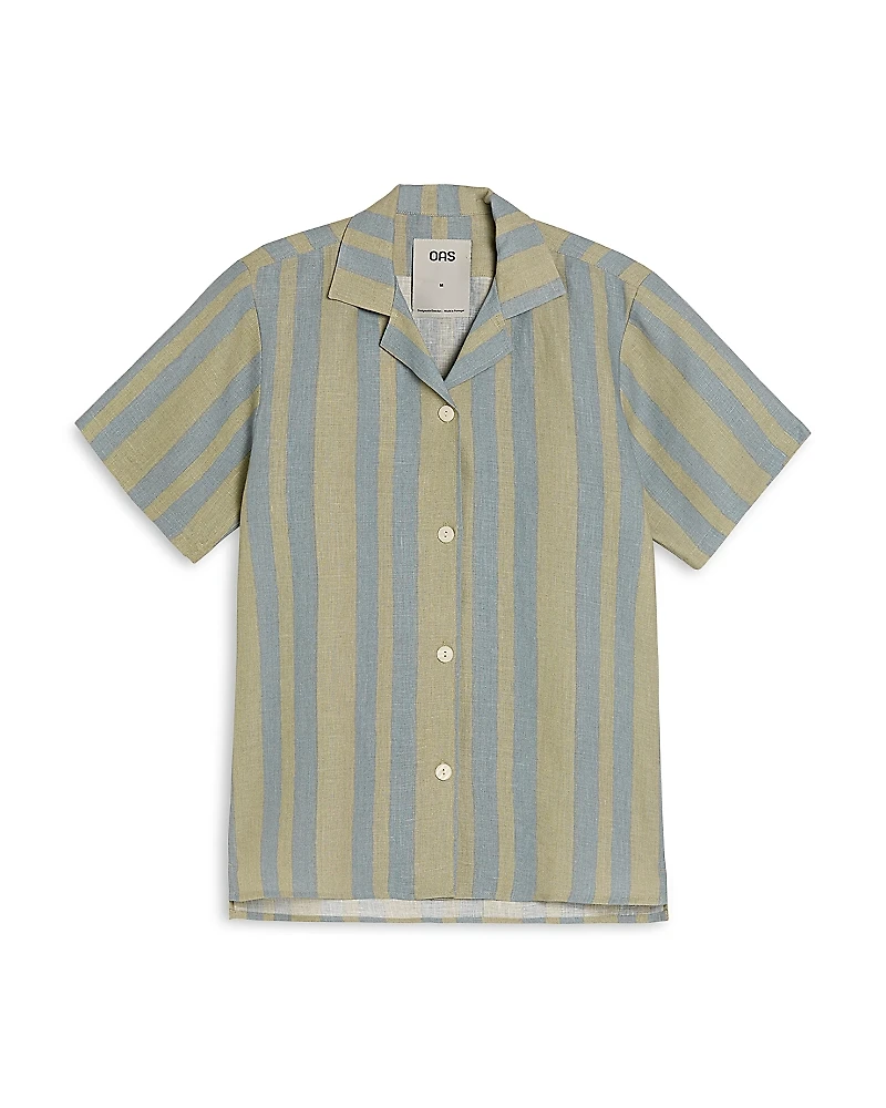 Oas Mist Strata Printed Camp Shirt