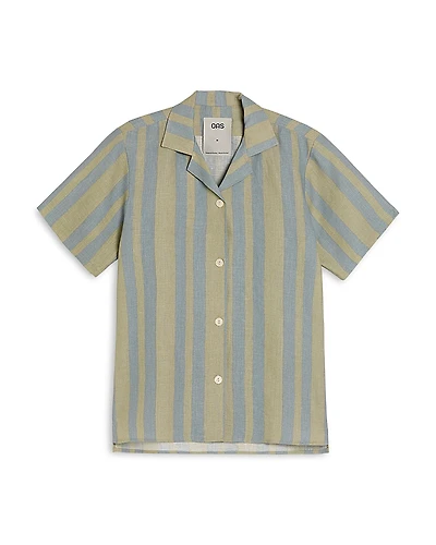 Oas Mist Strata Printed Camp Shirt