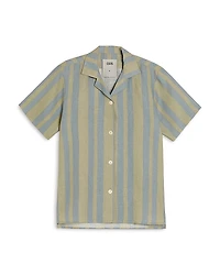 Oas Mist Strata Printed Camp Shirt