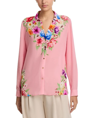 Madeline Diamond Floral Button Up Blouse