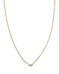 14K Yellow Gold Pear Cut Diamond Pendant Necklace, 16"