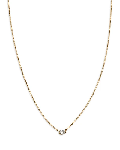 Moon & Meadow 14K Yellow Gold Pear Cut Diamond Pendant Necklace, 16