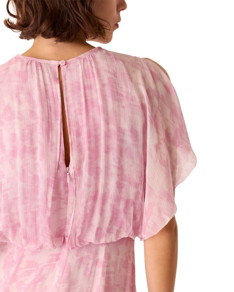 Dashed Brush Marks Midi Dress