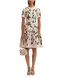 Oscar de la Renta Rose Jacquard Dress