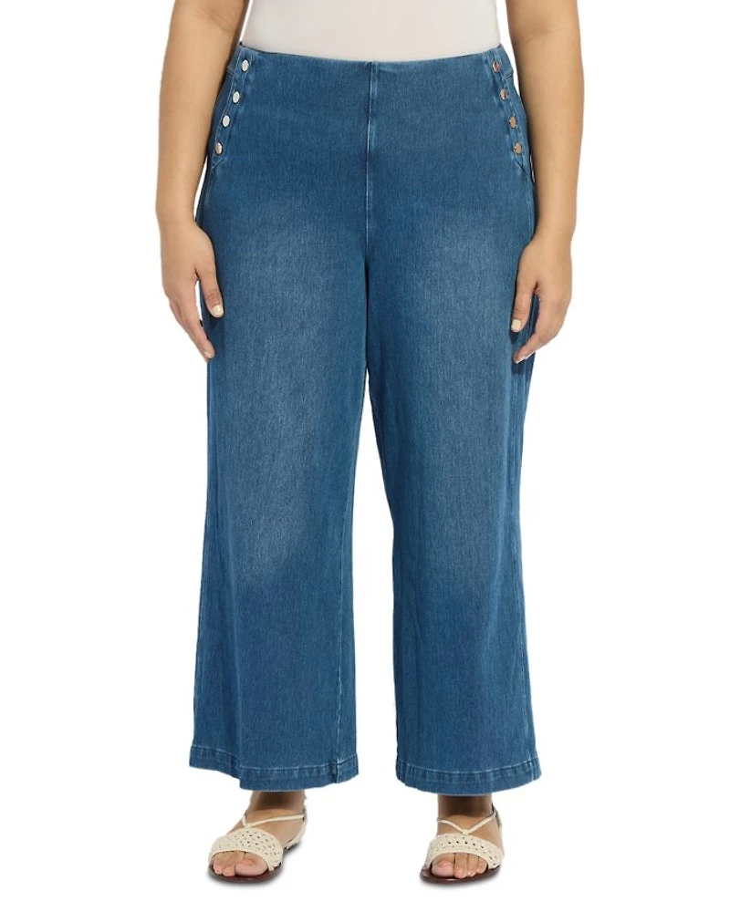 Mallory Sailor High Waisted Jeans Mid Wash