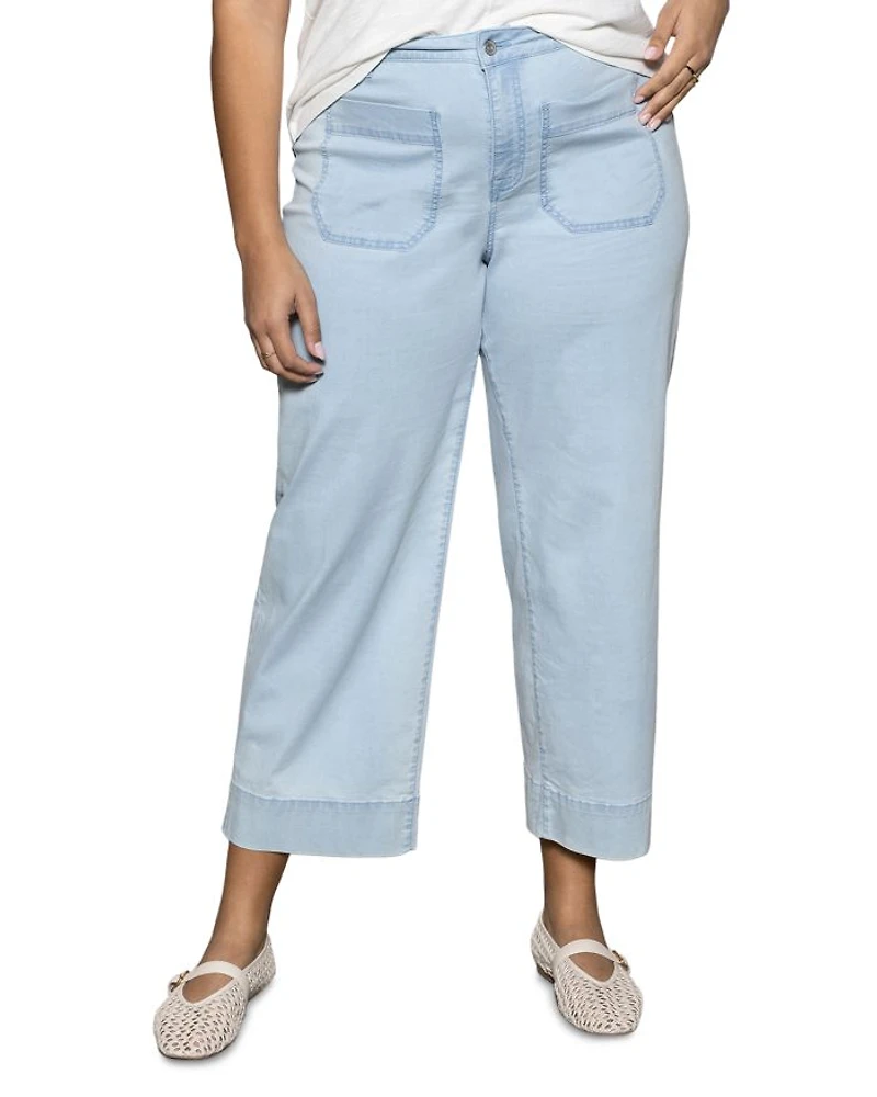 Plus The Marine Cropped Wide Leg Jeans Ultra Pale
