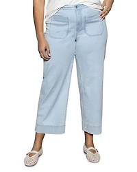 Plus The Marine Cropped Wide Leg Jeans Ultra Pale