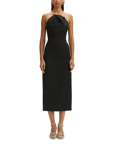 Oscar de la Renta Strapless Rosette Dress