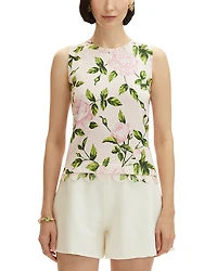 Oscar de la Renta English Rose Printed Tank Top
