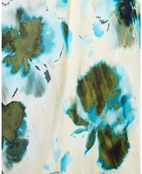 Mira Hi-Lo Hemline Abstract Floral Print Sleeveless Midi Dress