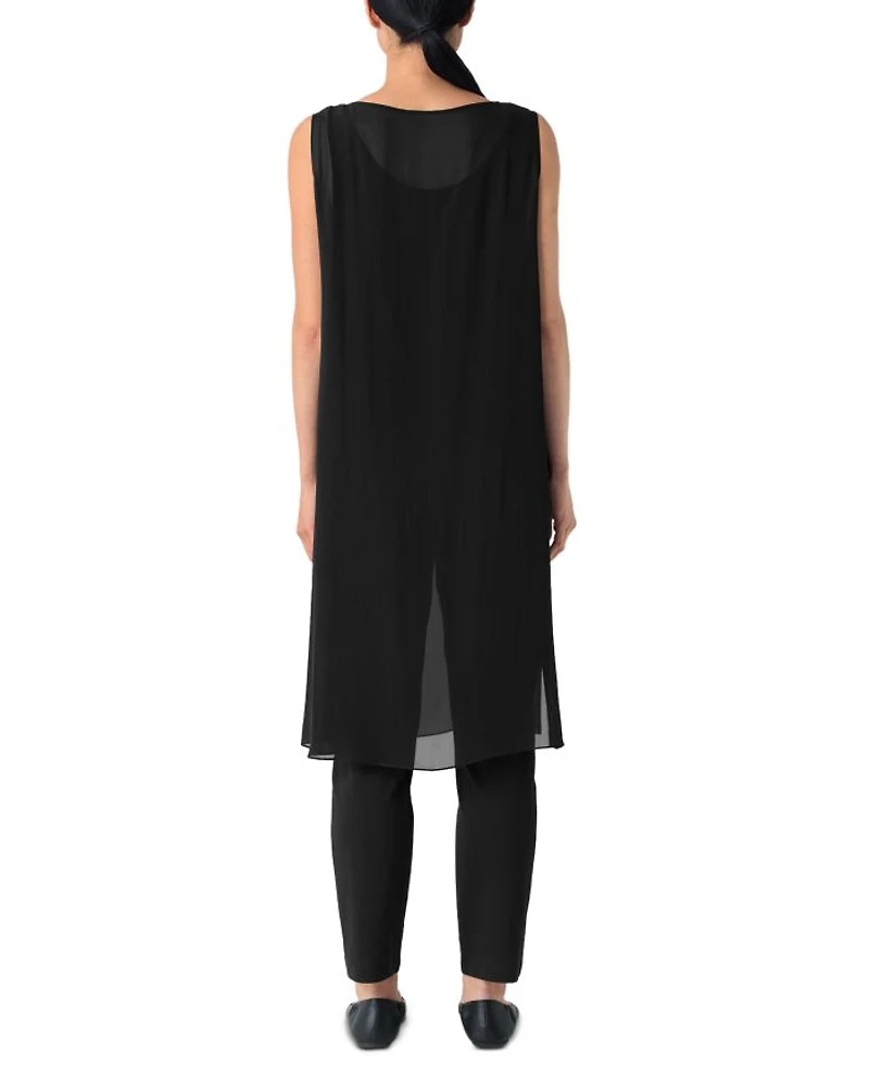 Sheer Silk Georgette Bateau Neck Poncho