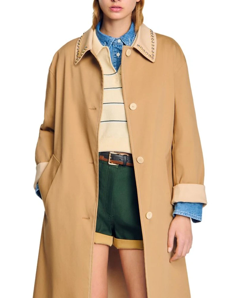 Embellished Trench Coat