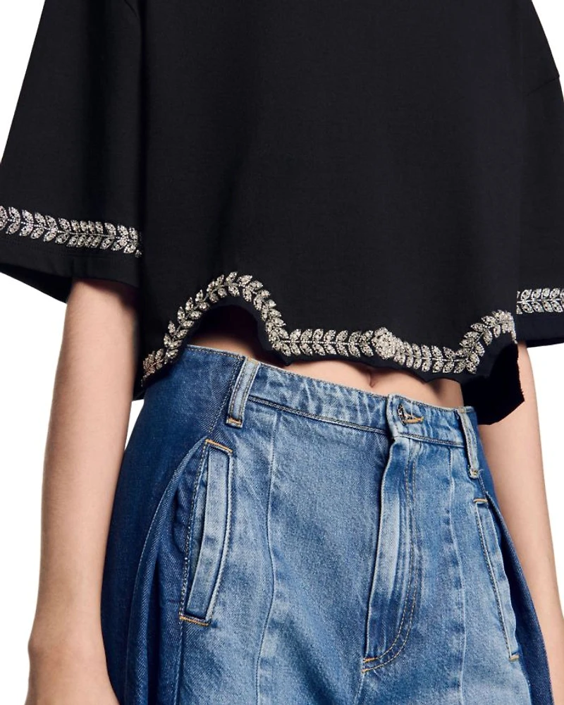 Rhinestone Cropped Tee