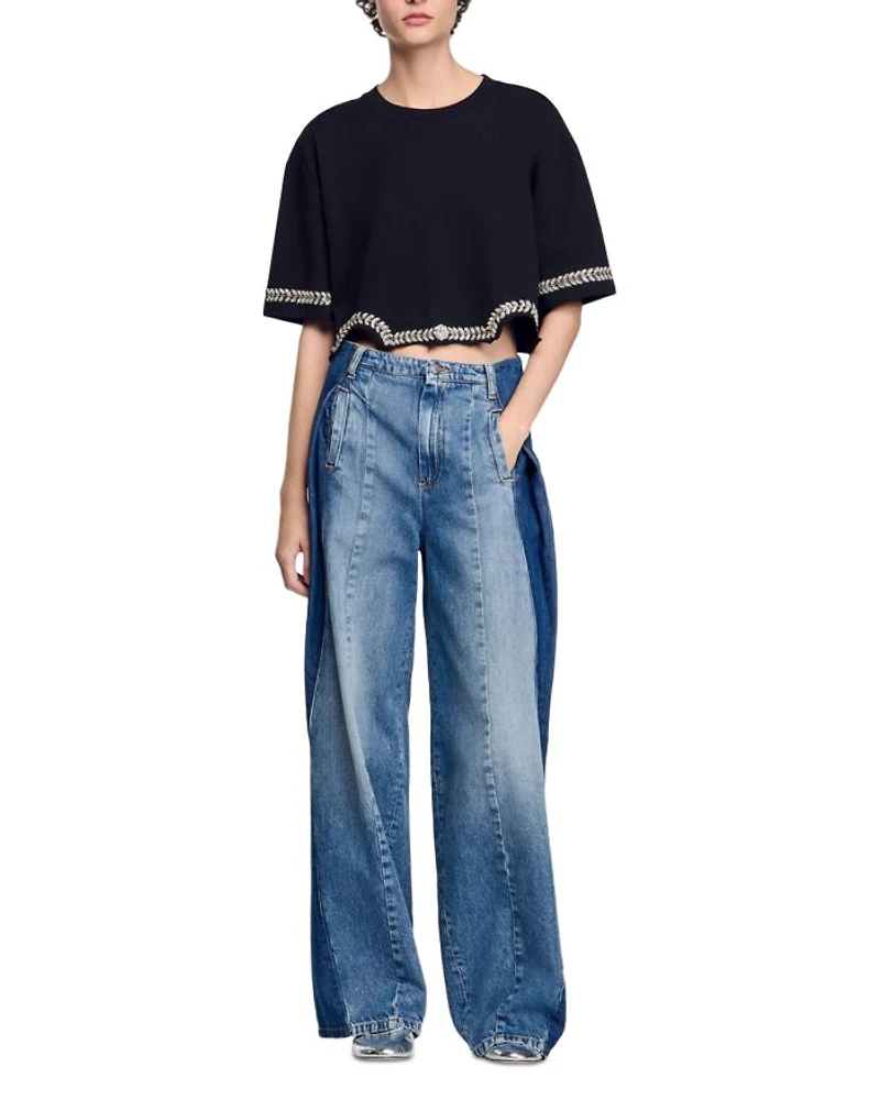 Rhinestone Cropped Tee