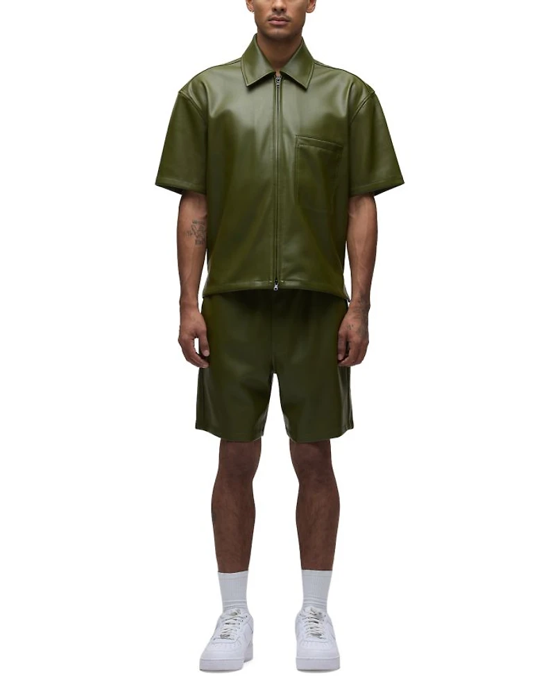 Short Sleeve Zip Front Shirt