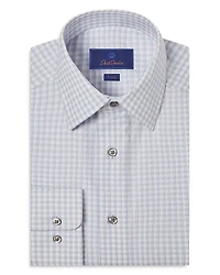 David Donahue Trim Fit Dobby Twill Check Dress Shirt