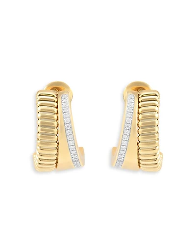 18K Yellow Gold Via Mercanti Diamond Hoop Earrings