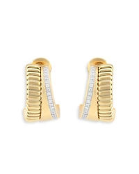 18K Yellow Gold Via Mercanti Diamond Hoop Earrings