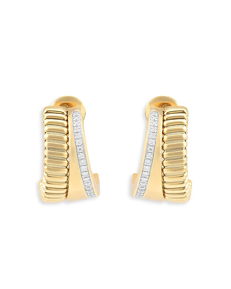 Alberto Milani 18K Yellow Gold Via Mercanti Diamond Hoop Earrings
