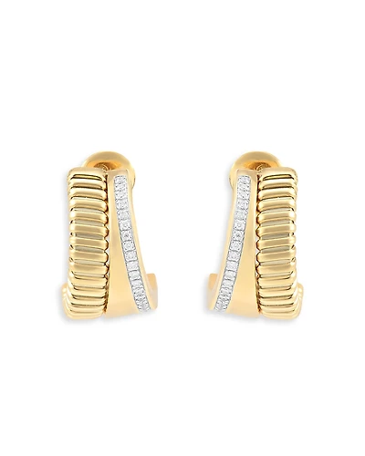 Alberto Milani 18K Yellow Gold Via Mercanti Diamond Hoop Earrings