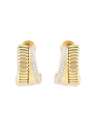 Alberto Milani 18K Yellow Gold Via Mercanti Diamond Hoop Earrings