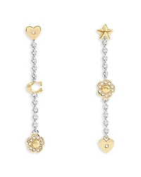 Signature Tea Rose & Heart Linear Earrings