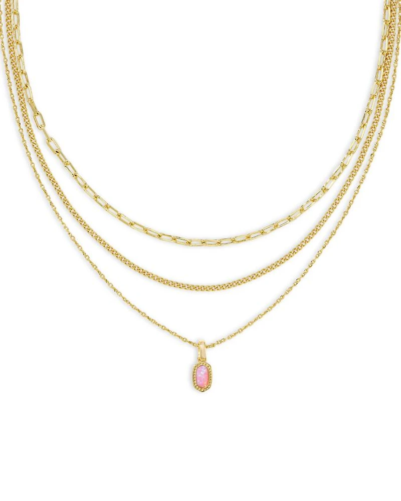 Mini Elisa Triple Strand Necklace, 16"