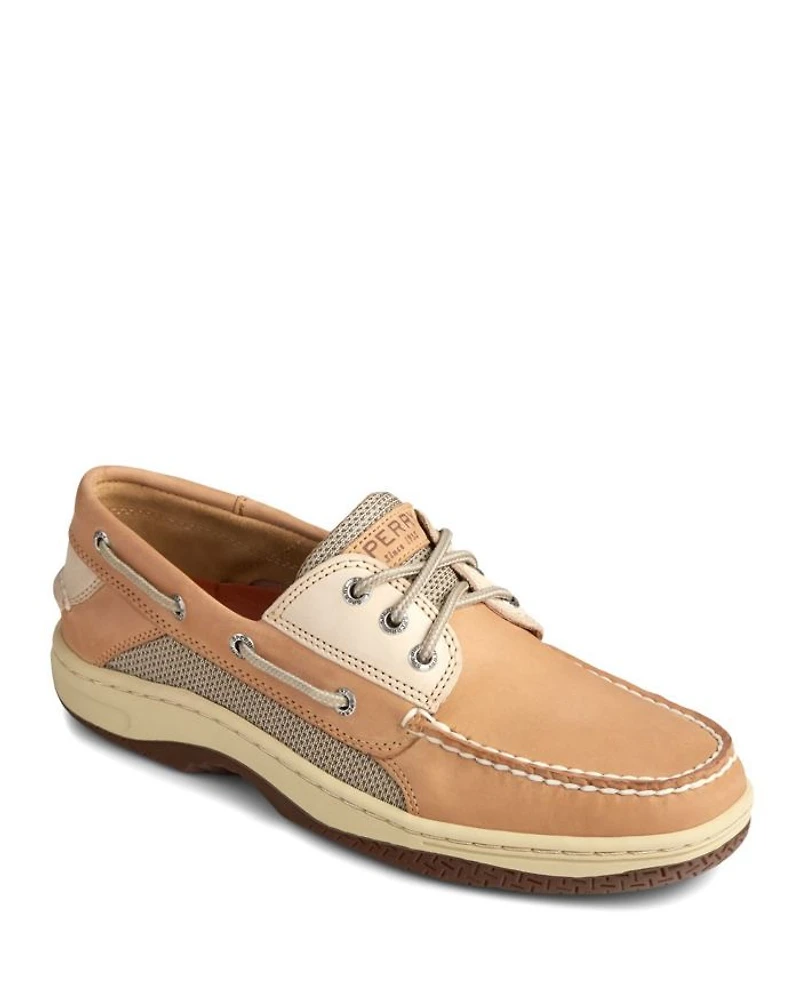 Men's Three Eye Light Brown Leather Boat Shoe