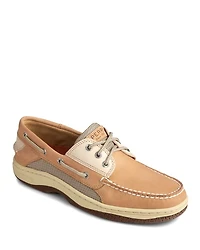 Men's Three Eye Light Brown Leather Boat Shoe