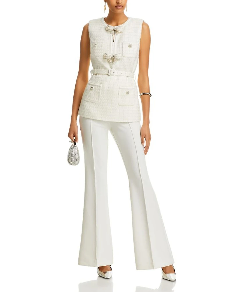 Bouclé Embellished Bow Jumpsuit