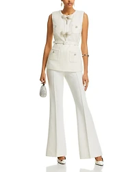 Bouclé Embellished Bow Jumpsuit
