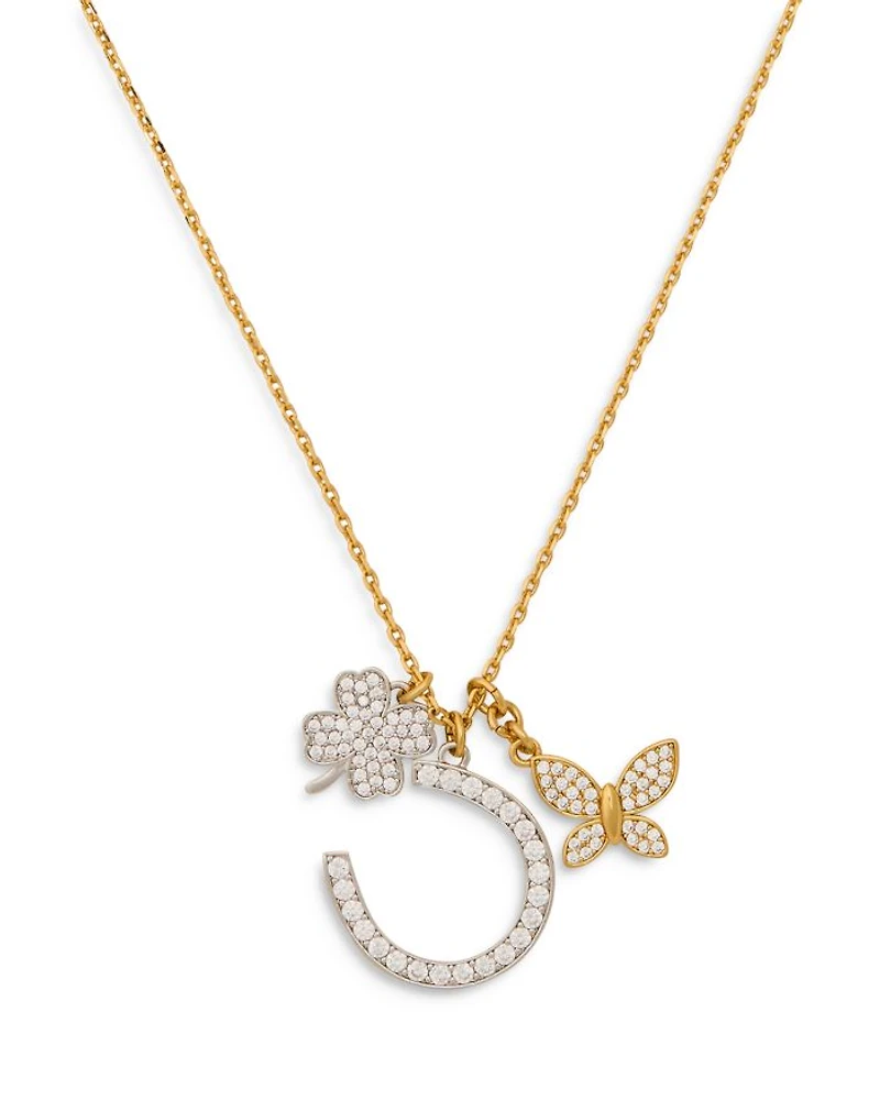 Lucky Charm Statement Pendant Necklace, 18"